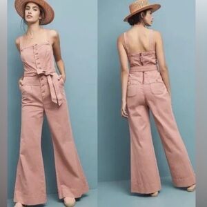 Anthropologie Pilcro Desmond Wide Leg Belted Jumpsuit